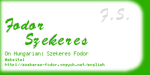 fodor szekeres business card